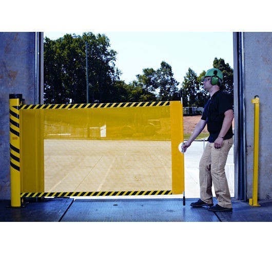 SB-3000 Retractable Barrier (11'x4', Single Post, Hook Connector)