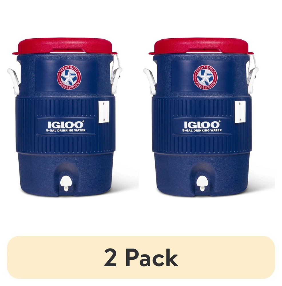 (2 pack) Igloo 5 Gallon Heavy-Duty Beverage Cooler, Blue