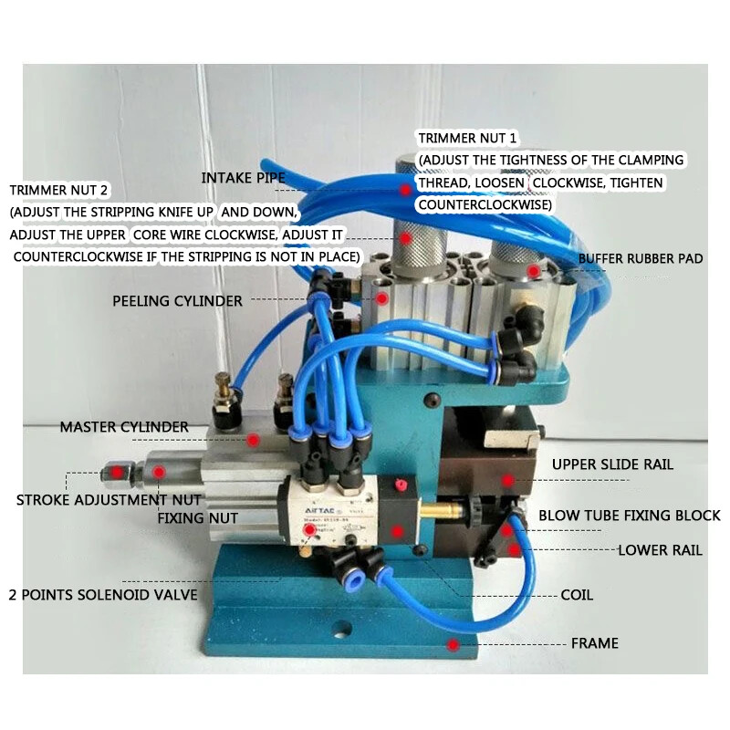3F Pneumatic Stripping Machine Semi-automatic Multi-core Wire Stripping Machine