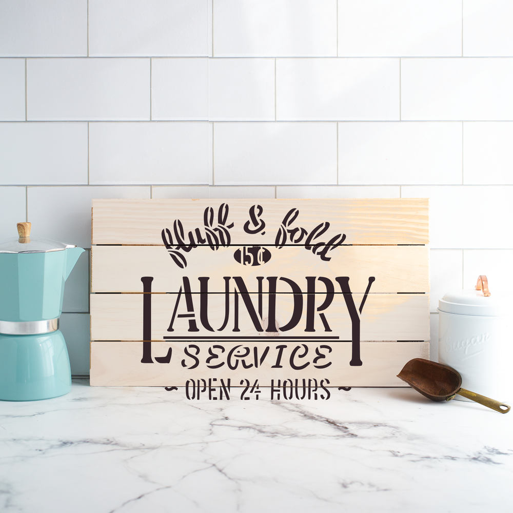 Laundry Service Stencil - Durable & Reusable Mylar Stencils