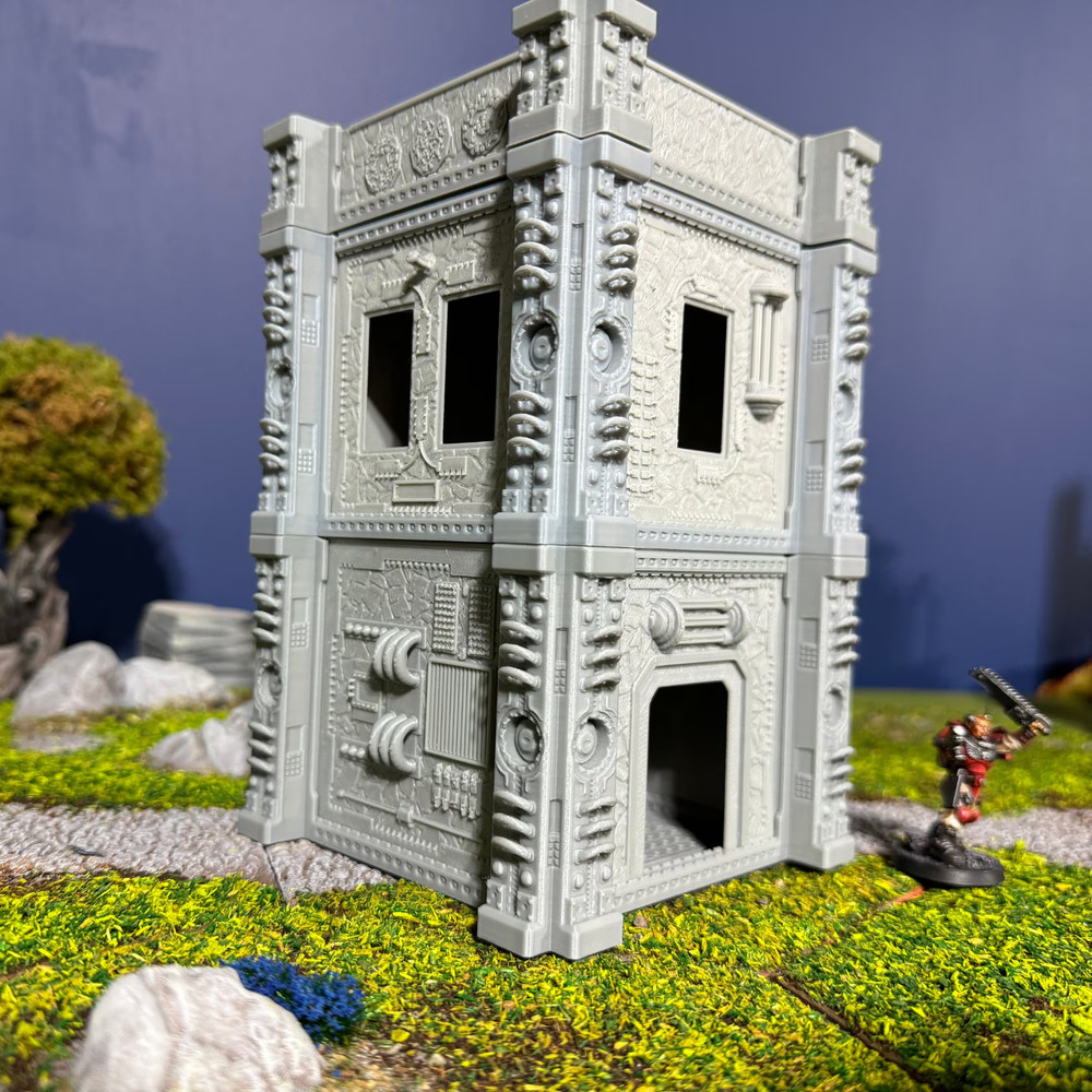 Gothic Building Sci-Fi Wargaming Terrain: 3D Printed