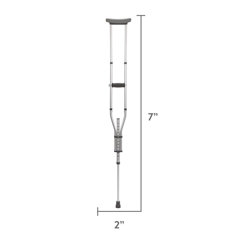 UNIVERSAL CRUTCHES Lightweight Adjustable 4' 7" to 6' 7"
