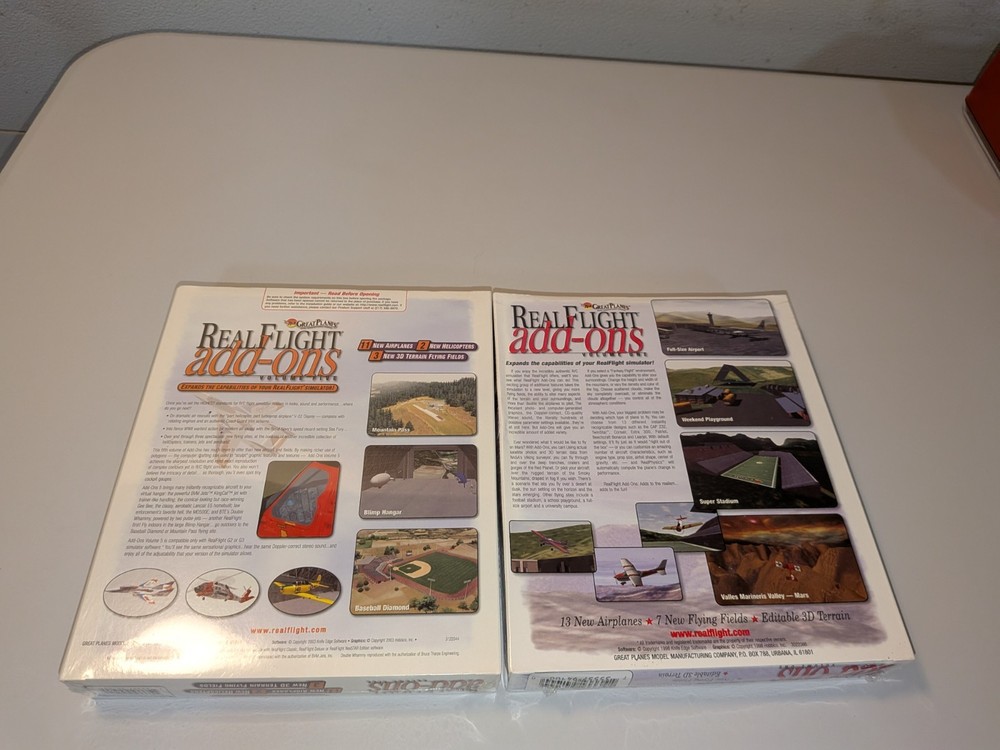 2 Great Planes Real Flight Add Ons Software CD Volume 1 & 5 Sealed