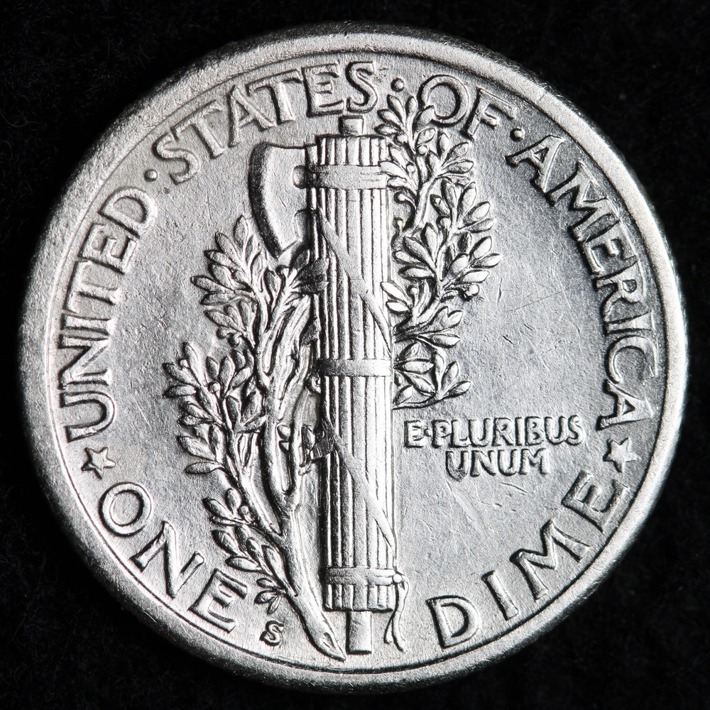 1919-S Mercury Silver Dime AU++ E247 QXCM