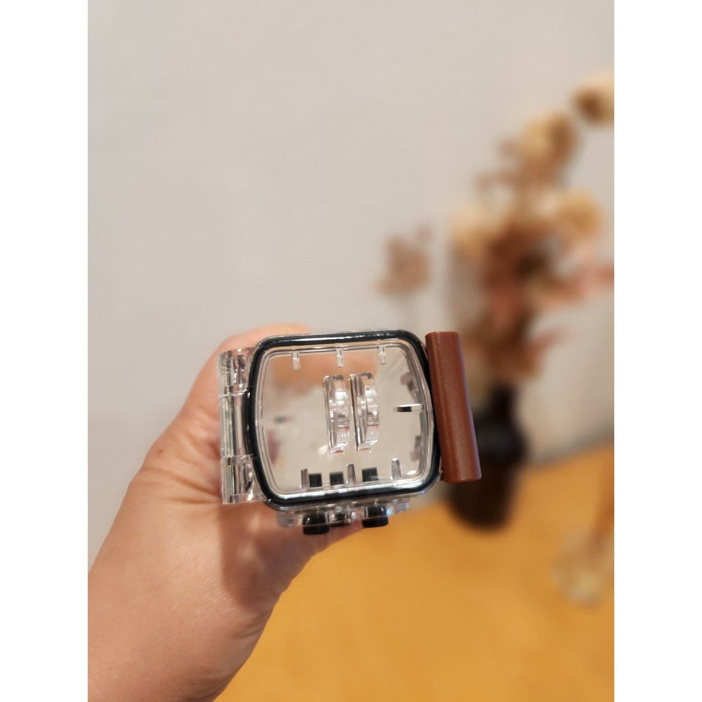 Clear Waterproof Action Camera Housing Case Underwater Protective Shell Brown