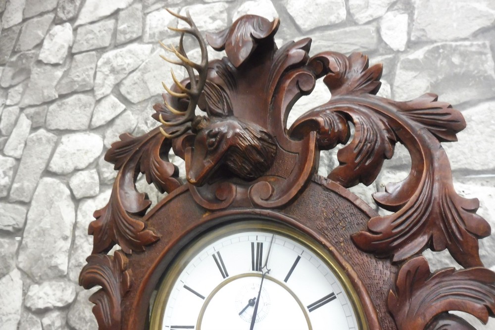 Antique German Wall Clock Black Forest Schwarzwalder Clock Regulator