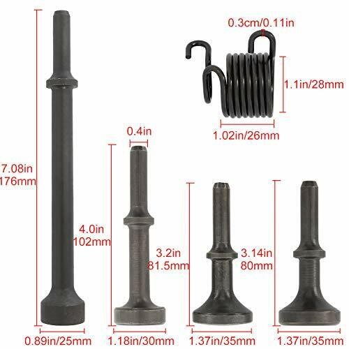 5Pcs Smoothing Air Hammer Tool Kit Pneumatic Chisel Bits Accessories With Spring