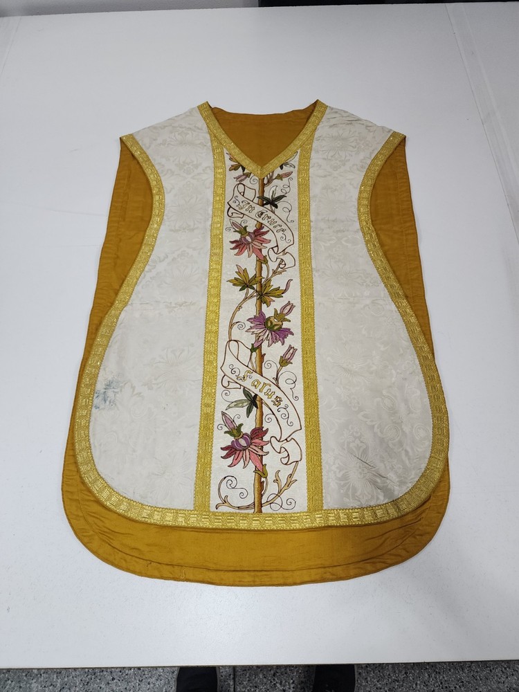 Antique Hand Embroidered Chasuble