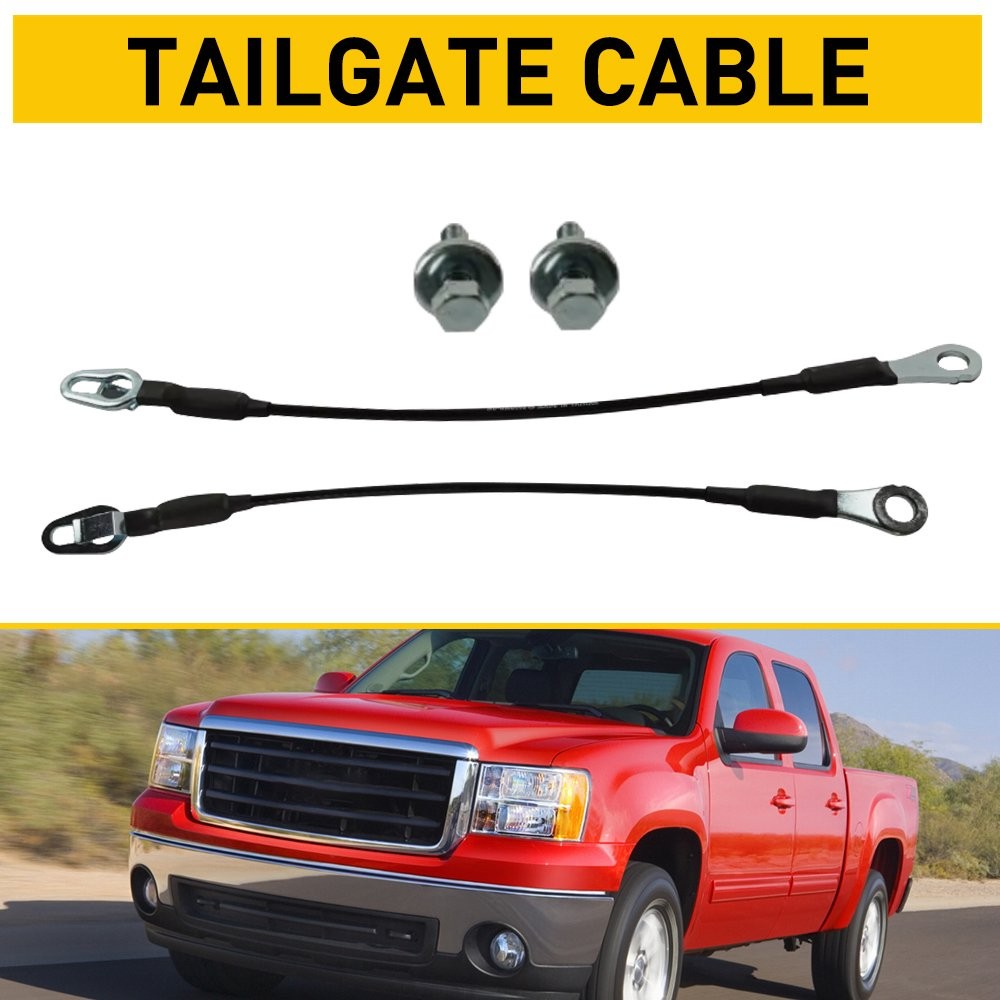 Pair Rear Tailgate Tail Gate Support Cable Strap For 07-16 Chevrolet Silverado