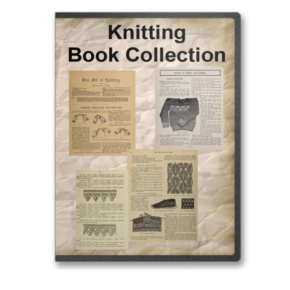 Knitting Techniques Patterns Designs Crochet Khaki Silk - 18 Books on CD B403