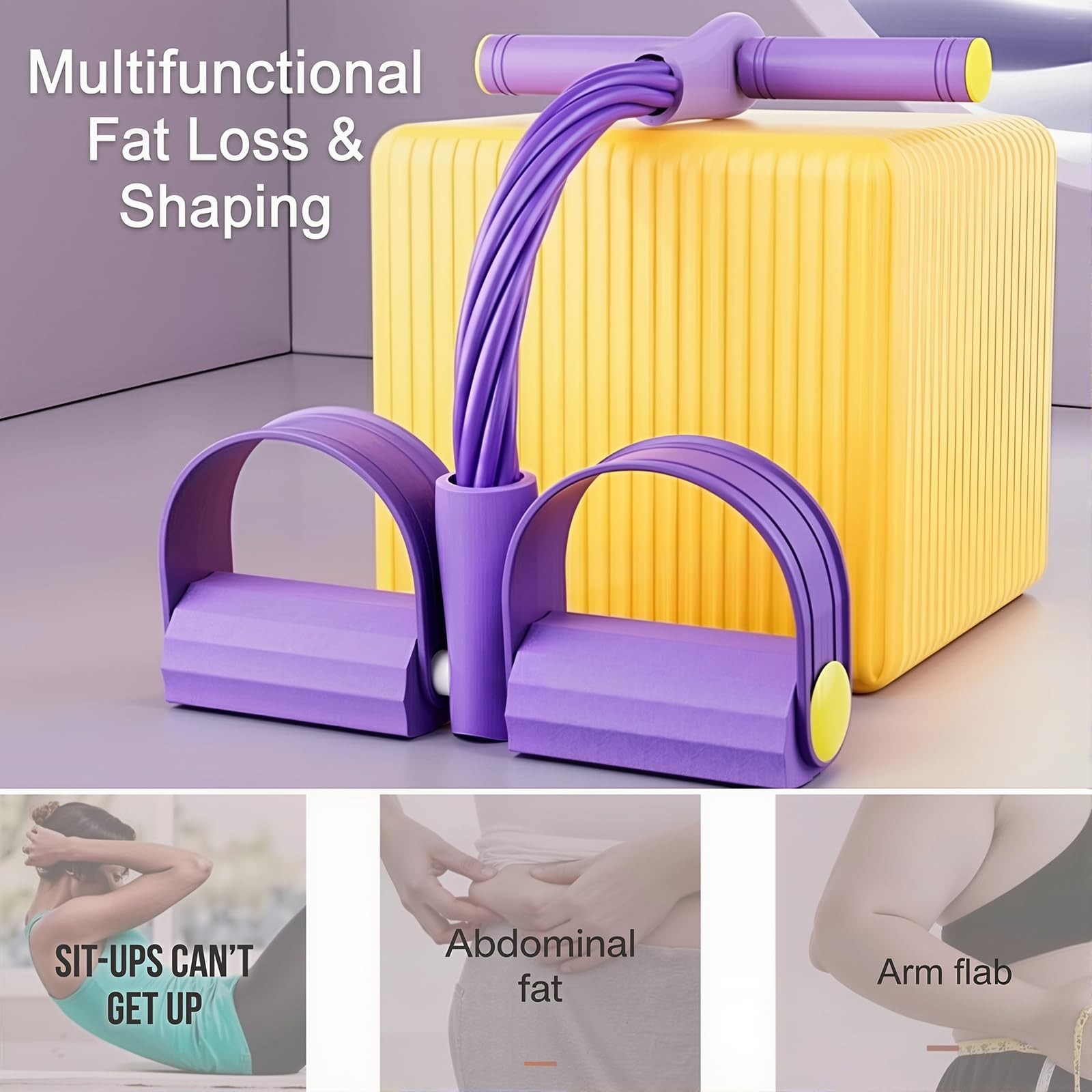 Multifunction Fitness 6-Tubes Pedal Resistance Bands with Handles，Pull up Ass...