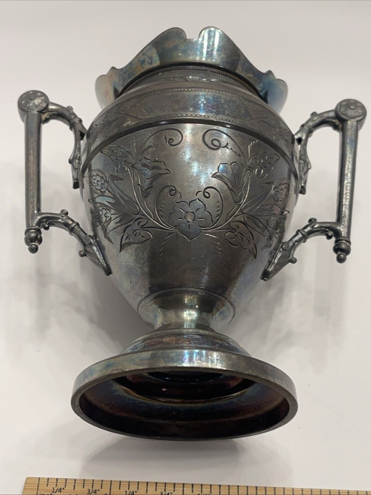🔥 SIMPSON HALL MILLER & CO. Treble Plate 1872 D Sugar Container Antique 🔥