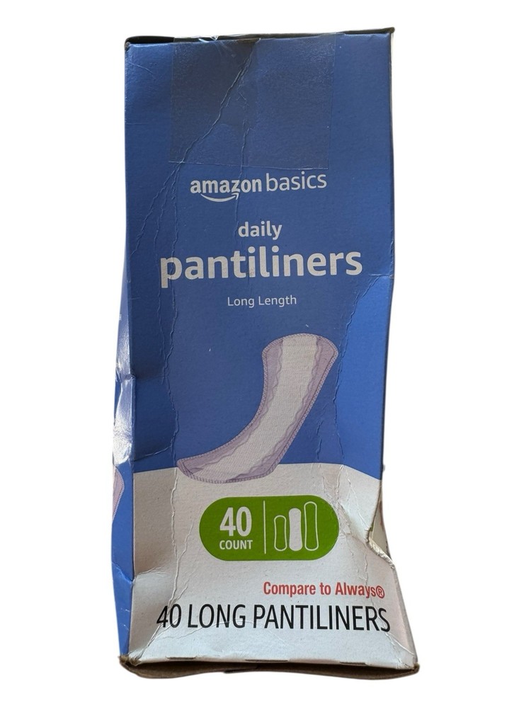 Amazon Basics Daily Pantiliner Long - Unscented - 40 Count
