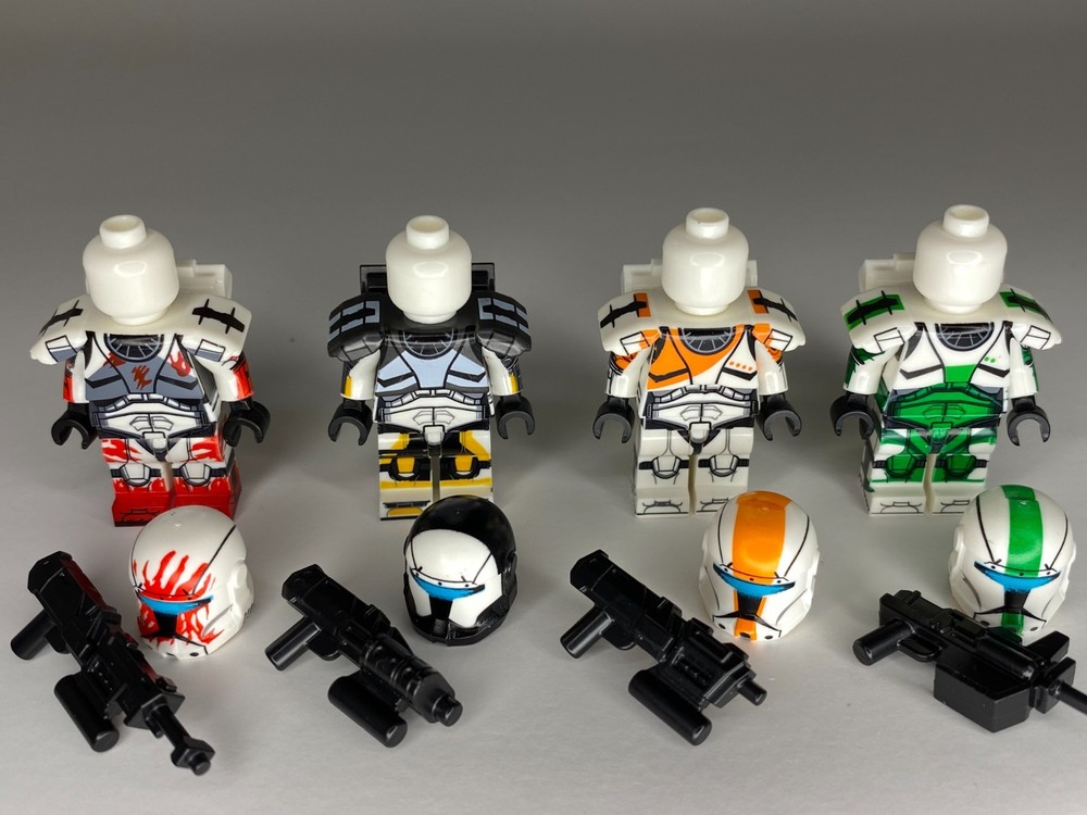CUSTOM Star Wars Clone Commando Delta Squad! 4 Minifigures + Accessories!