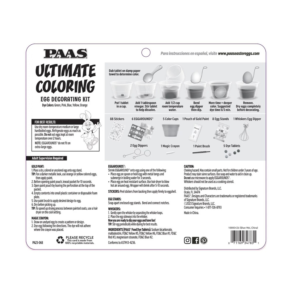 Easter Egg Decorating and Dye Kit, Ultimate Coloring Kit, Suitable for ages
