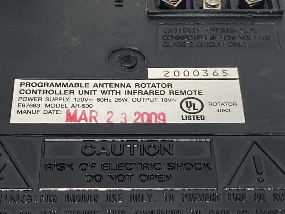 Centronics AR-500xl Programmable Antenna Rotator Controller Powers On