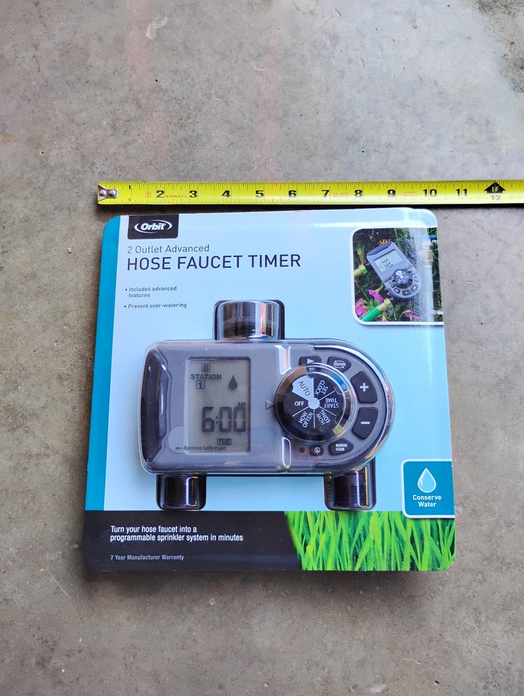 Orbit 1 Dial 2 Outlet Hose Faucet Timer Programmable 56544 New SEALED