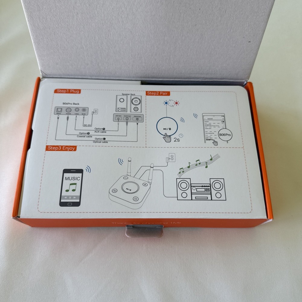 1Mii B06Pro Bluetooth Receiver HiFi Bluetooth 5.1 Wireless Audio Adapter