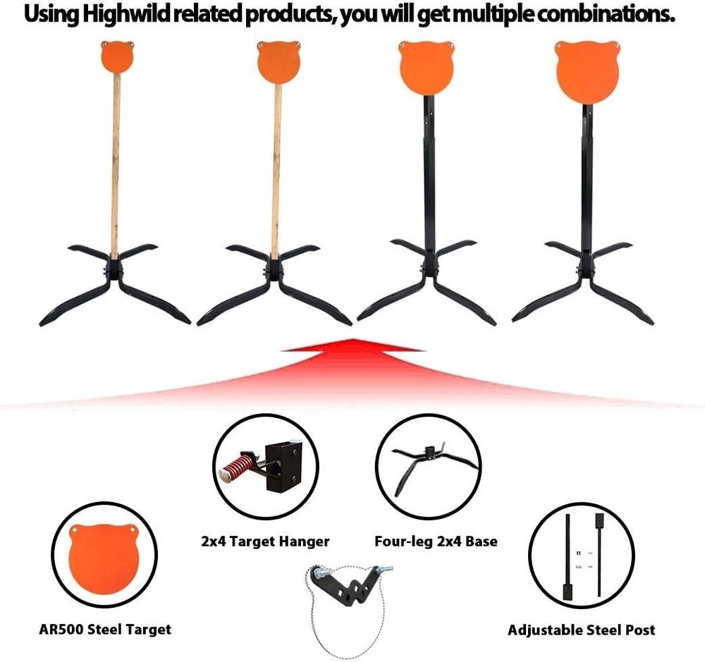 AR500 Steel Conversion Adapter & Target Stand Base for Shooting Targets