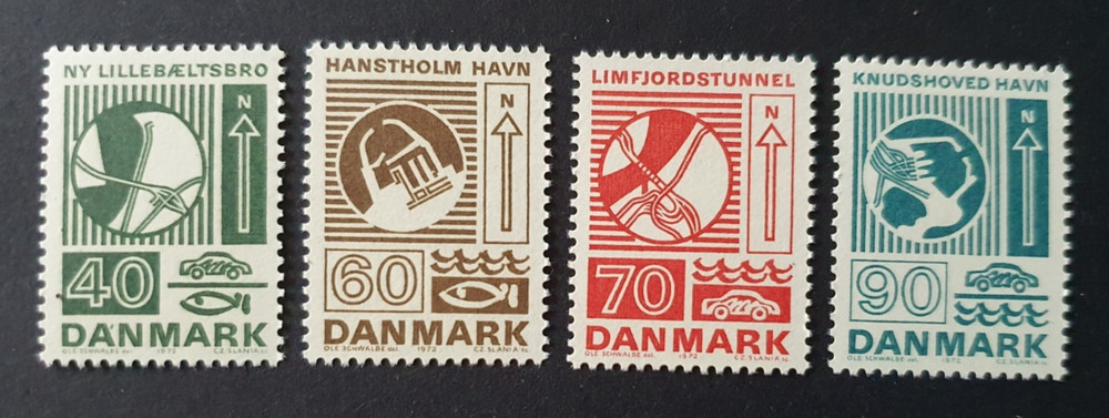 1972 DENMARK DANMARK CONSTRUCTIONS VF MNH