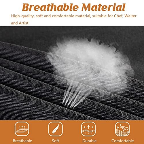 4 Pack Adjustable Apron Apron with 2 Pockets, Machine Washable Polycotton Black
