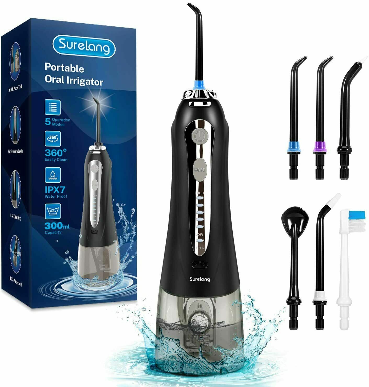 Cordless Water Flosser Dental Oral Irrigator Travel Teeth Cleaner Floss Pick