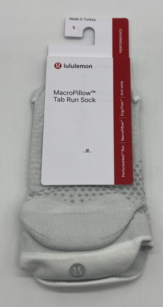 Lululemon MacroPillow Tab Run Sock - 1 Pair White - Small - NEW