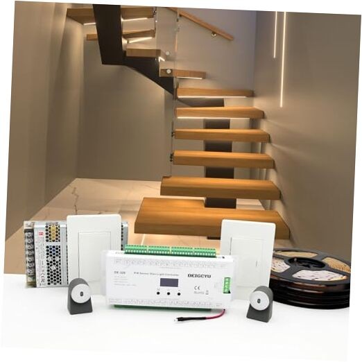 Motion-Activated LED Stair Lighting Kit DE-320, 42" 12 Steps Warm White 3000K