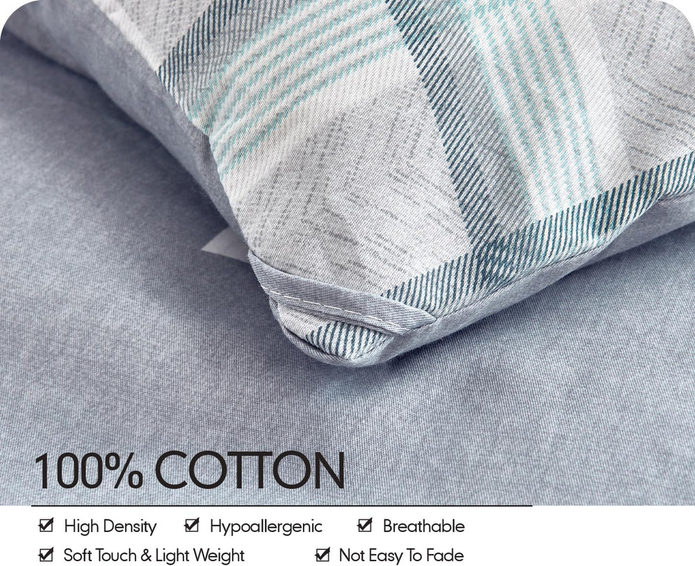 Comforter Queen Size, 600 Thread Count Cotton Reversible Grey Buffalo Pattern Gr