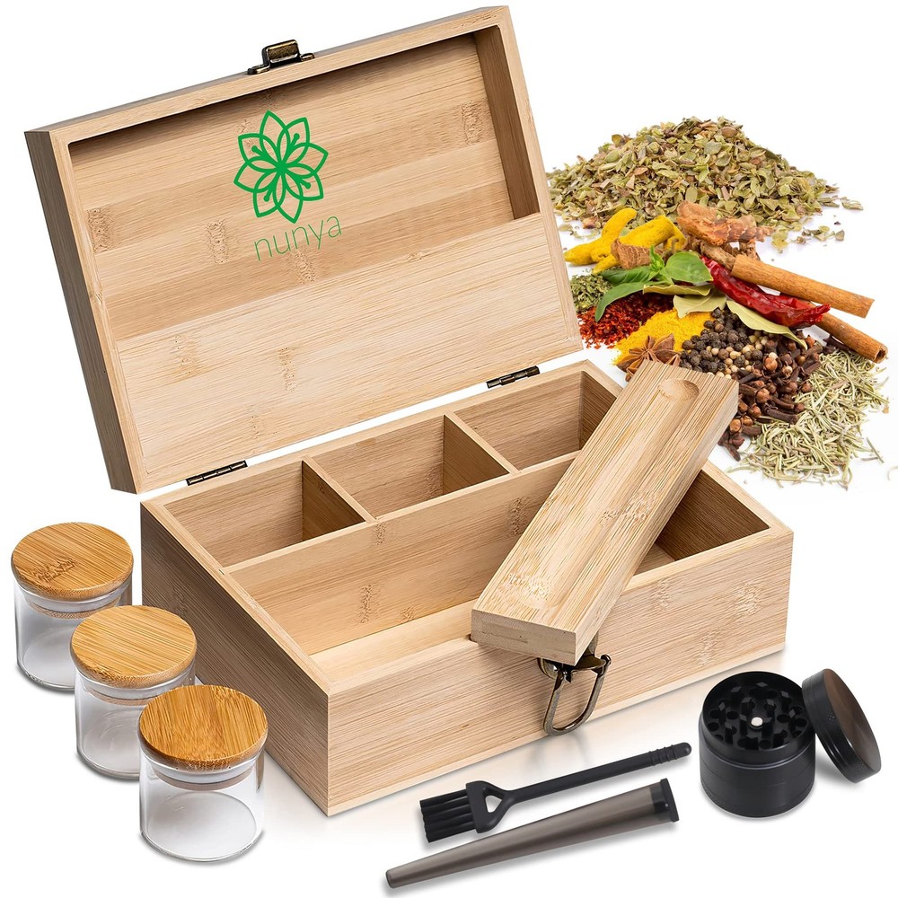 Improved. Nunya Large Storage Box for Herbs with Accessories a Storage Container