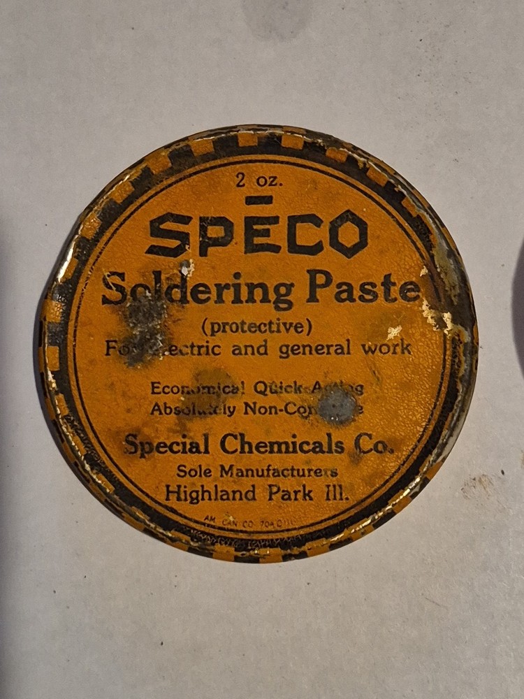Vintage SPEDCO Soldering Paste TIN