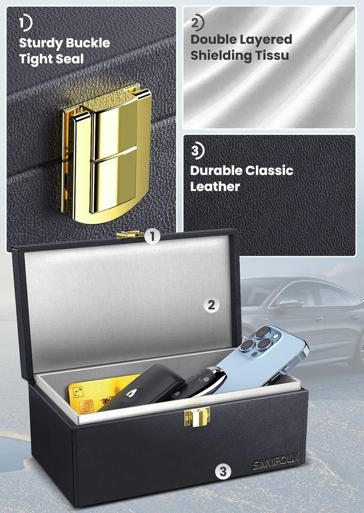 2-Pack Faraday Box & Pouch Set - Ultimate Anti-Theft Car Key Protector