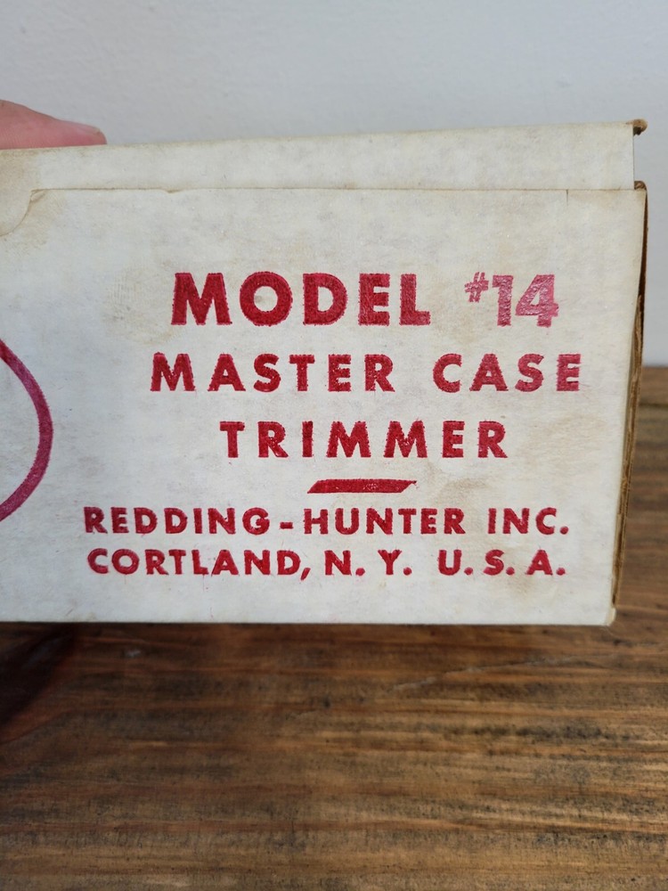 Vtg Redding Model 14 Master Case Trimmer w/ Original Box Papers Pilots Reloading