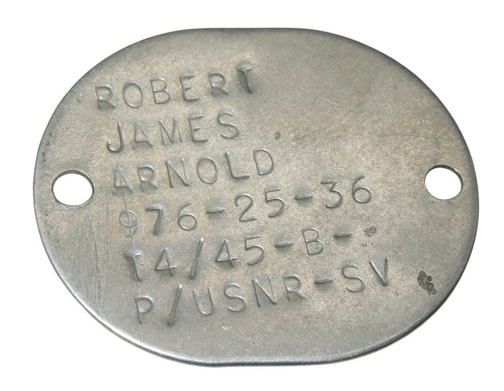 WWII US Navy 1945 Dog Tag Construction Battalion SEABEES Training Center CA6