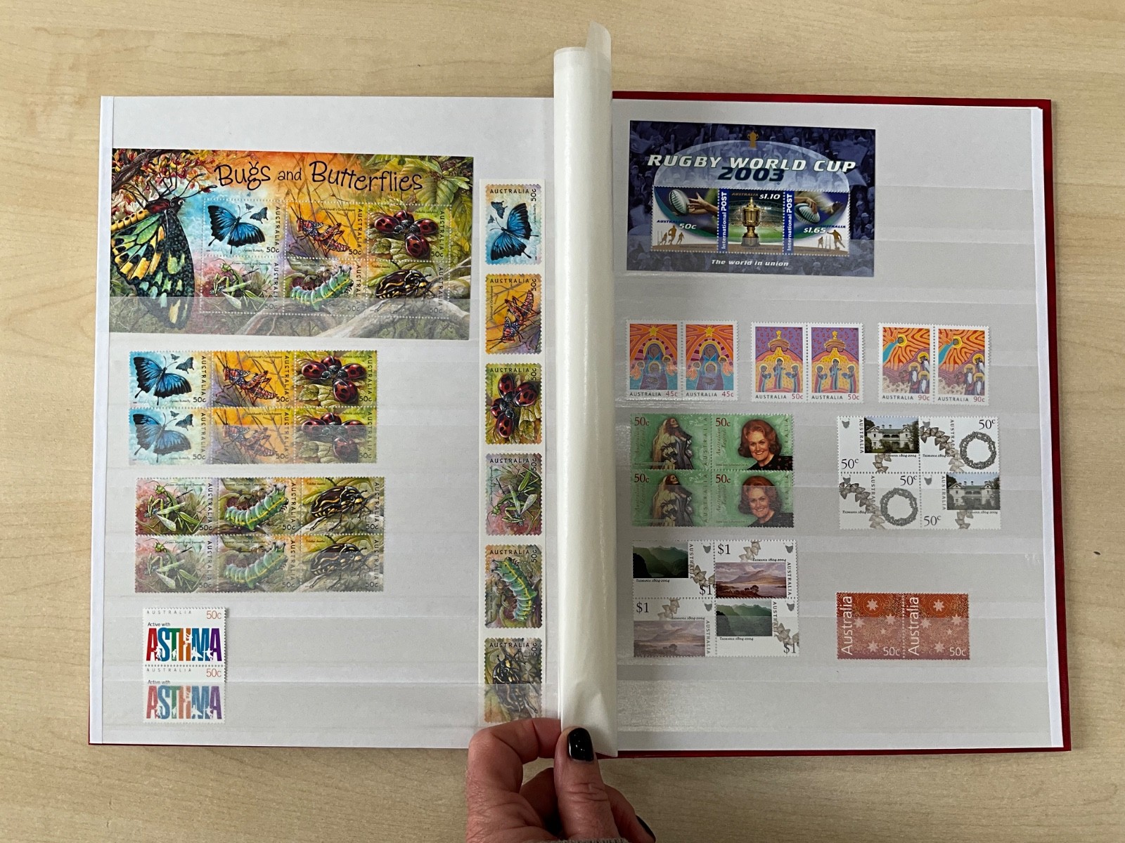 Australia Stamps 2002-2004 MNH Booklets Blocks Sets in 32 sided stock book #SA11