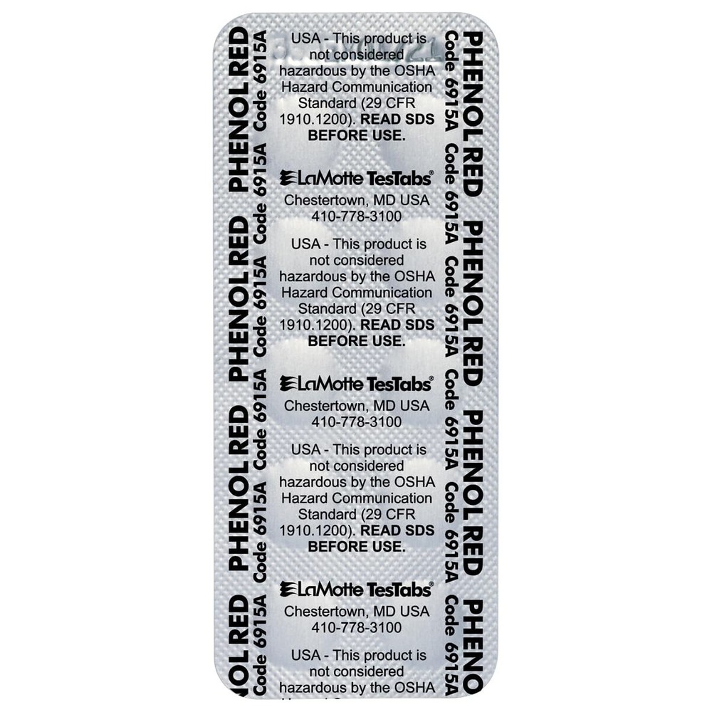 LaMotte Phenol Red pH Test Tablets Visual Grade 100 Count 6915A