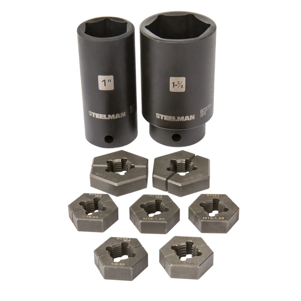 Steelman 9 Piece Split Die Wheel Stud Repair/Rethreading Kit 60375
