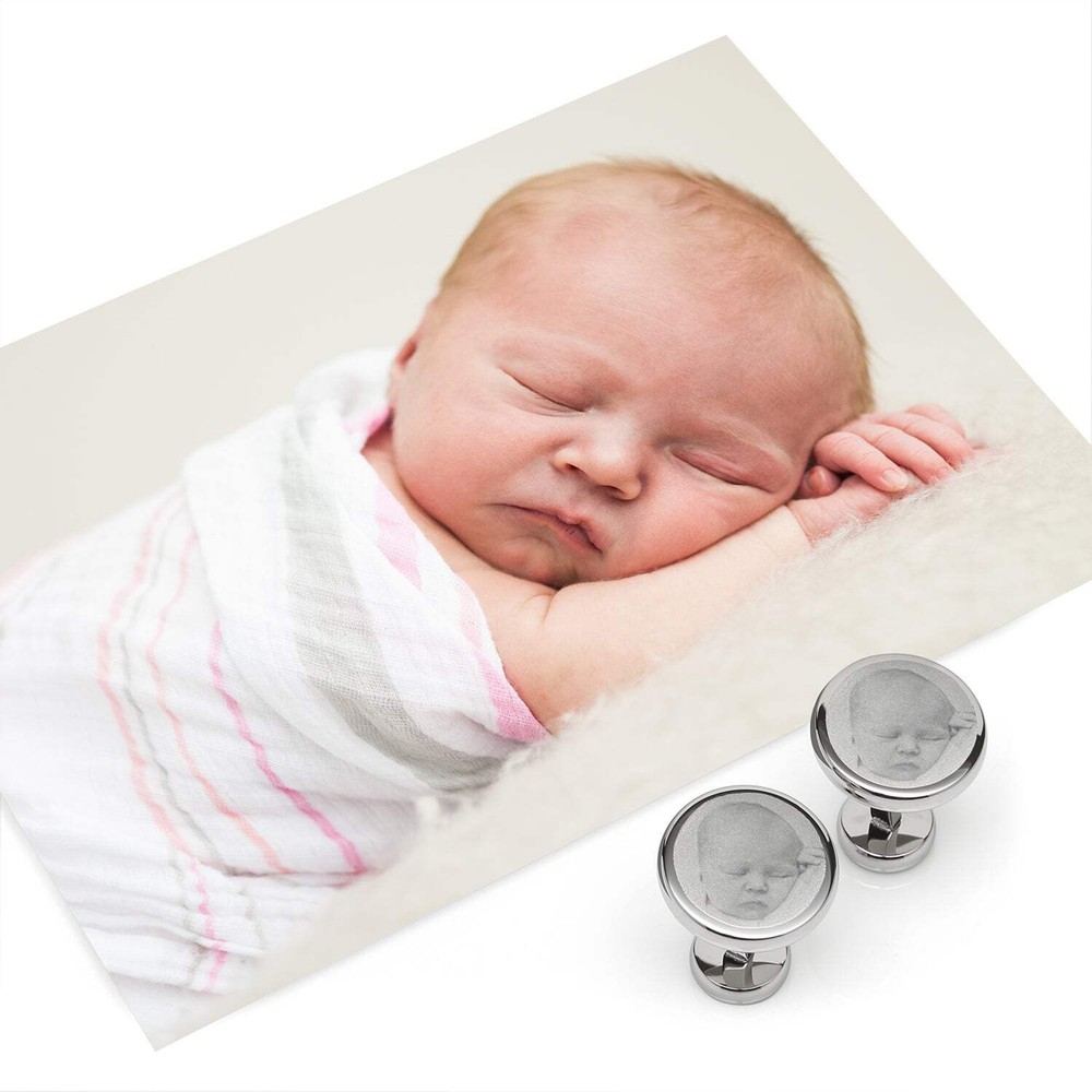 Stainless Steel Engravable Classic Round Cufflinks