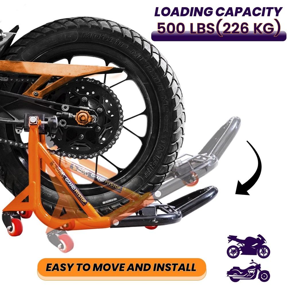 Universal Adjustable Rear Paddock Stand for Motorcycle with Swingarm Rest 360...