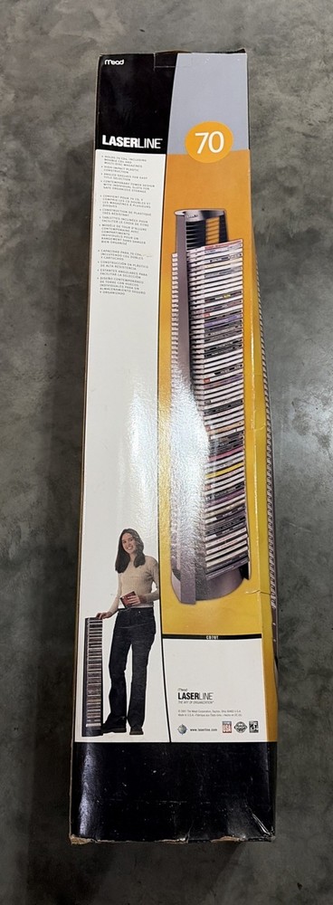 LASERLINE 70 CD Storage Tower Rack 38” Black