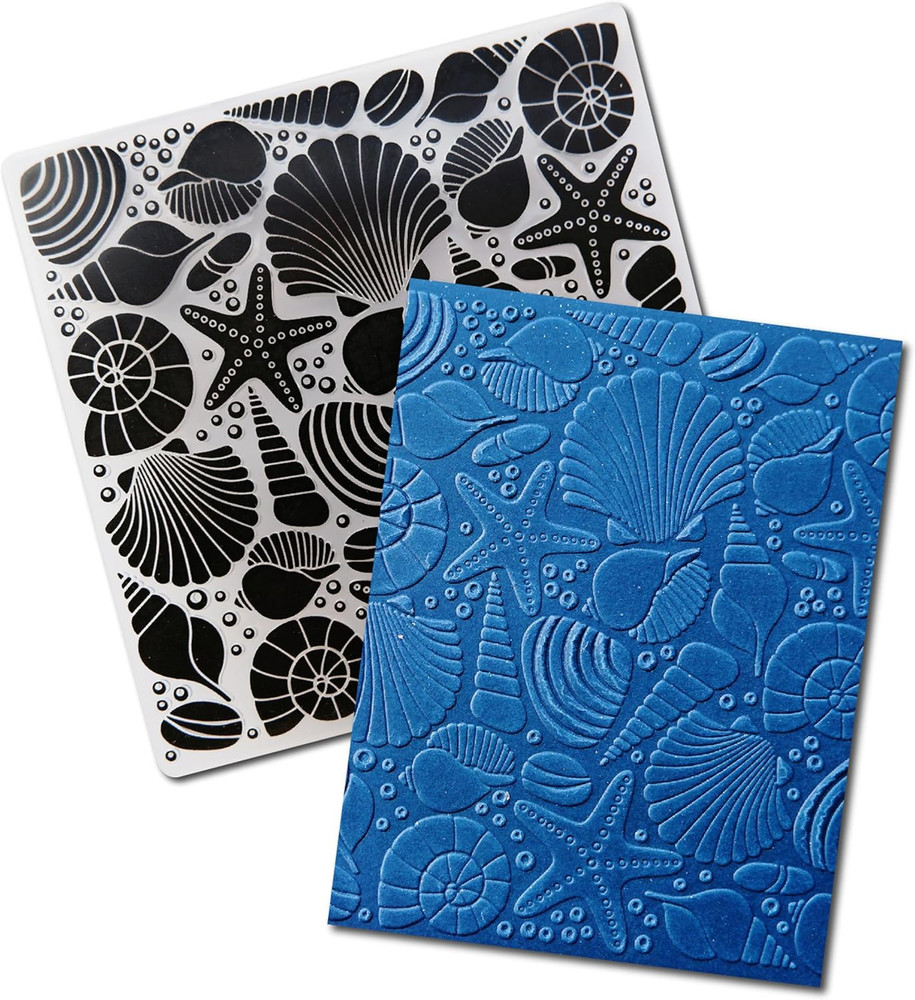 Seashell Seastar Background Plastic Embossing Folders for Card Making Journaling