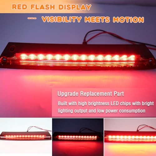 Smoked Full LED 3rd Third Brake Light Replacement for Ford Focus Hatchback Red