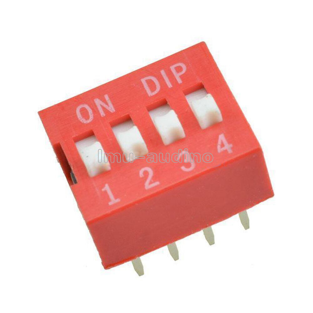 10PCS 2.54mm Slide Type Switch Module 4-Bit 4-Position Way DIP Red Pitch