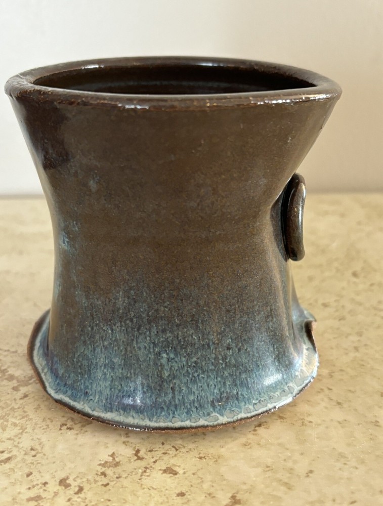 Studio Art Pottery Thumb Print Vase (Signed)