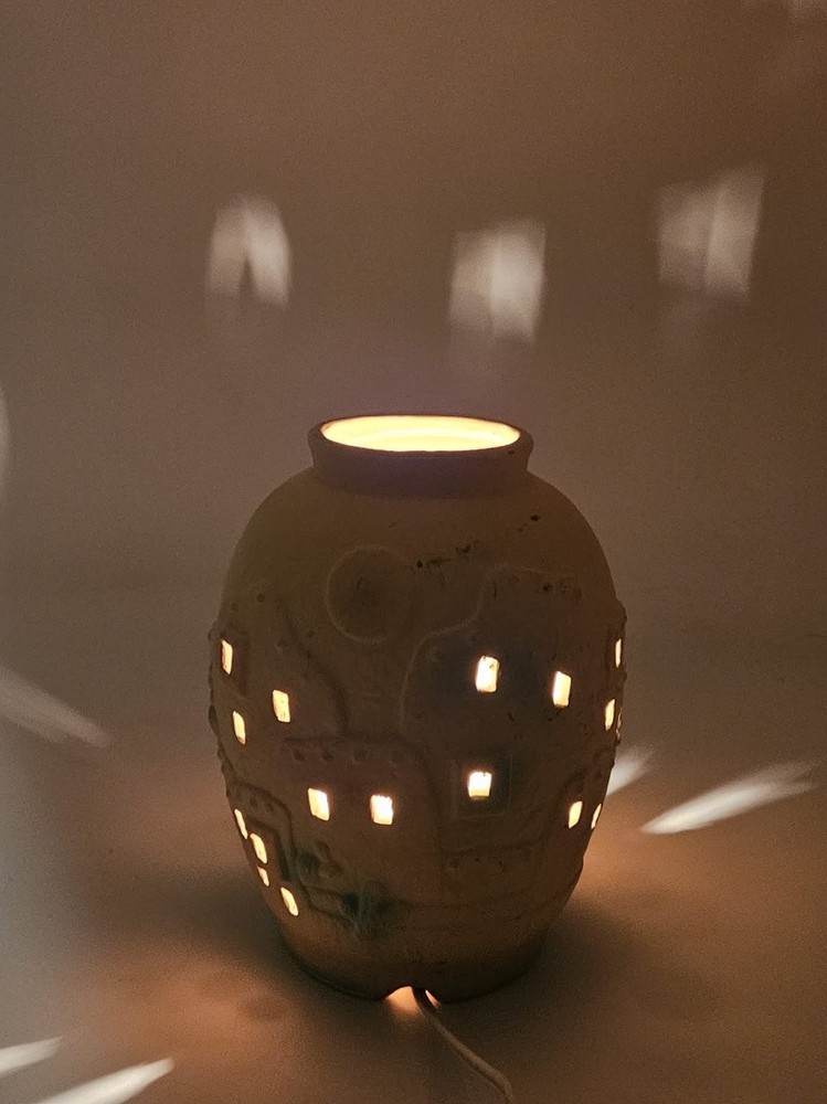 Vintage Ceramic Village Lighted Accent Lamp