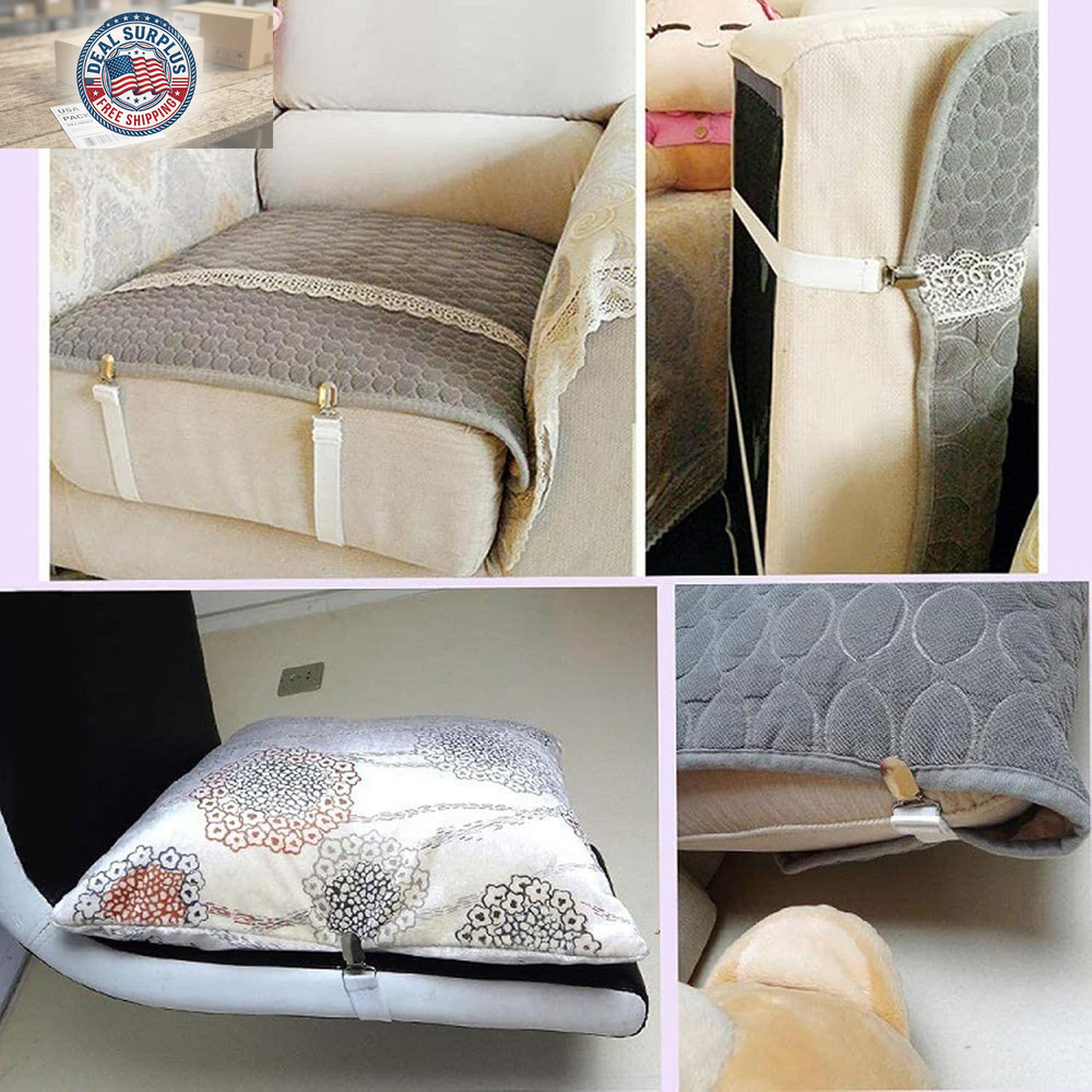 10 Pcs Adjustable Bed Sheet Straps,Bed Sheet Clips, Elastic Bed Fitted Sheet Hol