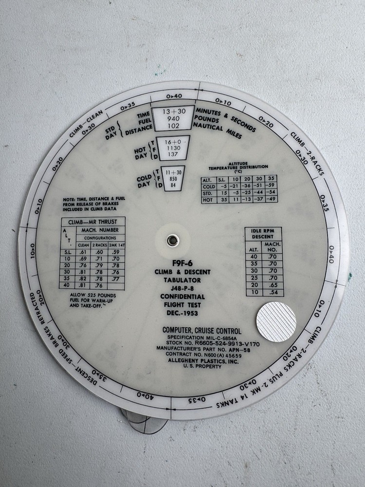 5 US Army Air Forces Flight Time Distance Computer Altitude Correction Air