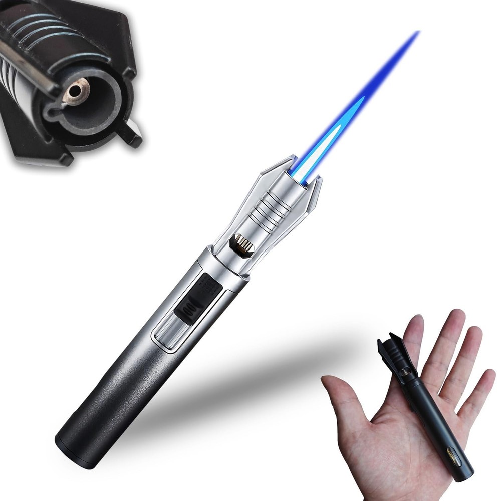 Windproof Jet Flame Butane Lighter – Stylish Lightsaber Design, Adjustable Flame
