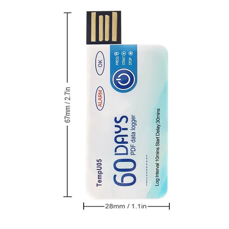 Tempu05 Temperature Data Logger 60 Days Disposable Temperature Analyzer PDF USB