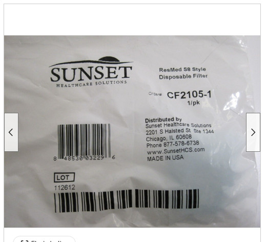 SUNSET RESMED S8 STYLE FILTER CF2105 - CPAP REPLACEMENT PARTS- BRAND NEW